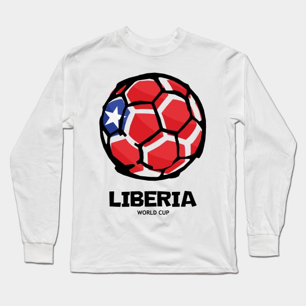 Liberia Football Country Flag Long Sleeve T-Shirt by KewaleeTee